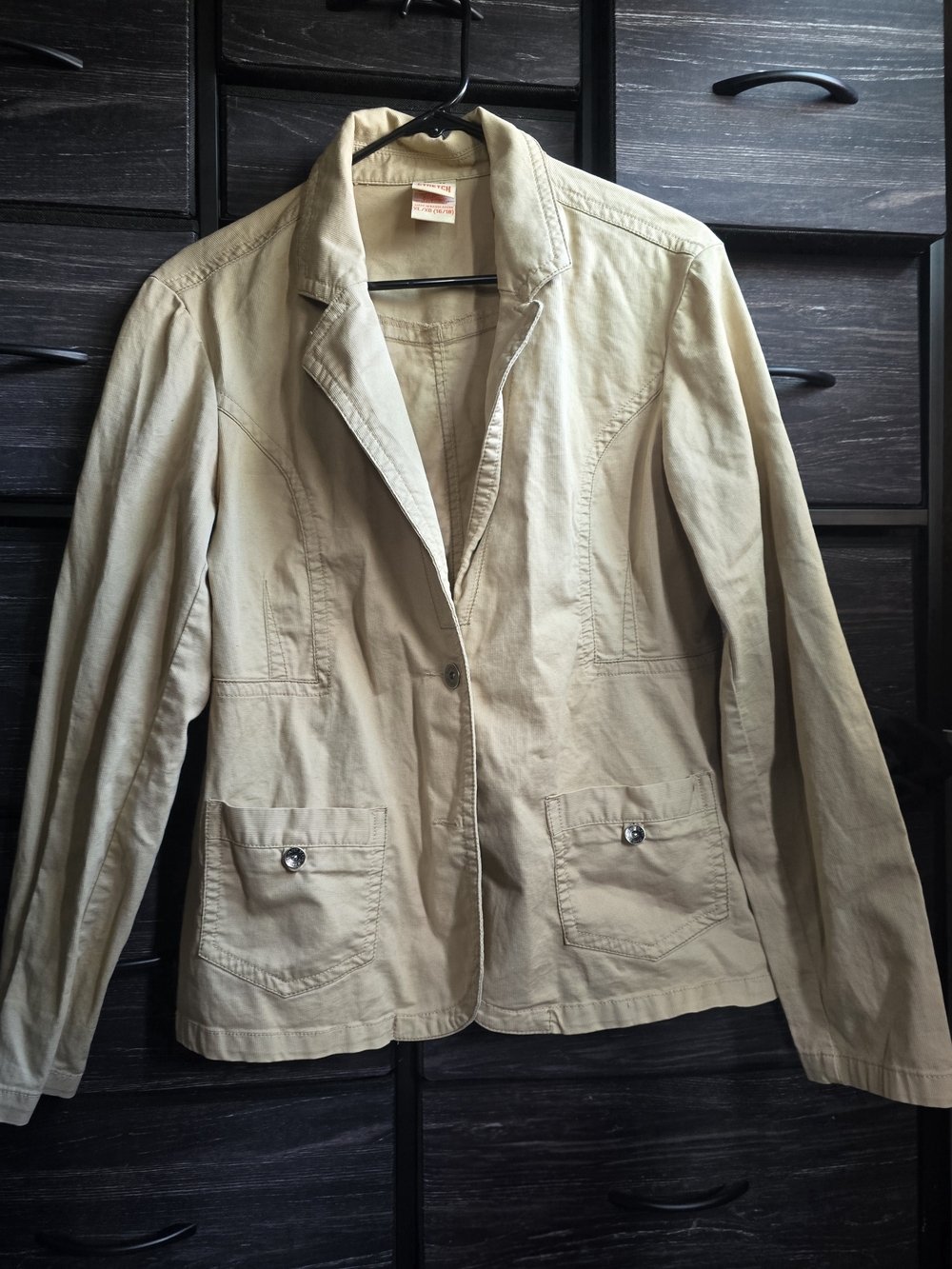 🌾 Faded Glory Stretch Tan Utility Blazer — XL/XXG (16/18)
